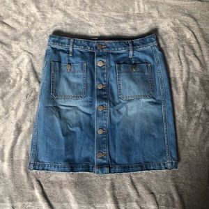LOFT Button-Up Jean Skirt
